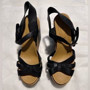 SEE BY CHLOE Leather Platform Wedges Sandals Size 8.5